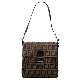 Borsa a tracolla in tela Zucca marrone Fendi