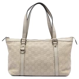 Gucci Guccissima Abbey D Ring Tote in Weiß