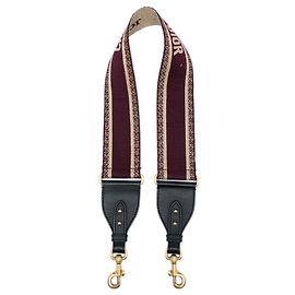Tracolla per borsa in tela ricamata rossa Dior