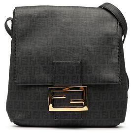Borsa a tracolla Fendi Zucchino Spalmati nera