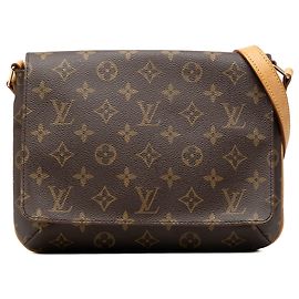 Bolsa de ombro Louis Vuitton Monogram Musette Tango de alça curta marrom