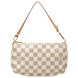 Borsa a tracolla Pochette Accessoires in Damier Azur bianco Louis Vuitton