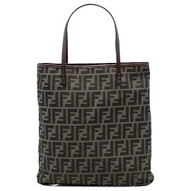 Tote de lona Zucca marrón Fendi