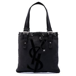 Tote Kahala in denim con monogramma nero Small Saint Laurent