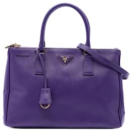 Borsa Prada Medium Saffiano Lux Galleria Double Zip Viola