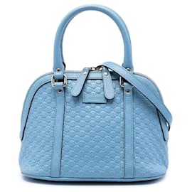 Sac à main bleu Gucci Mini Microguccissima Dome Satchel