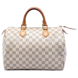 Bolso Boston Louis Vuitton Damier Azur blanco Speedy 30