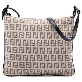 Bolso bandolera Fendi Zucchino de lona beige