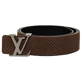 Reversibler Louis Vuitton Mini Damier Suede Initiales Gürtel braun