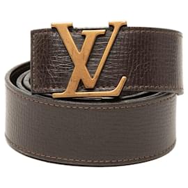 Reversibler Louis Vuitton Initiales Gürtel aus braunem Kalbsleder