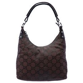 Borsa a tracolla Gucci GG in nylon marrone