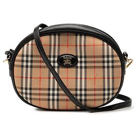 Burberry Haymarket Check Canvas Umhängetasche beige