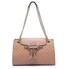 Tan Gucci Large Guccissima Emily Shoulder Bag