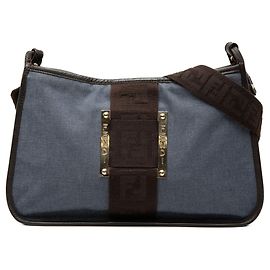 Pochette crossbody em denim azul Fendi