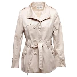 Zweireihiger Wollmischmantel in Creme Max Mara Größe US M