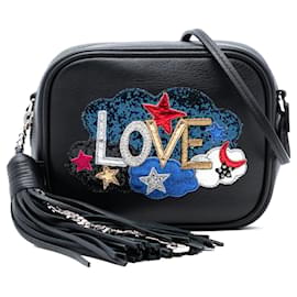 Borsa a tracolla Black Saint Laurent Mini Embroidered Nappa Love Blogger Camera Bag