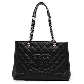 Black Chanel Caviar Grand Shopping Tote