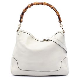 Gucci Diana Satchel aus weißem Kalbsleder und Bambus