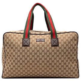 Gucci GG Canvas Web Reisetasche beige