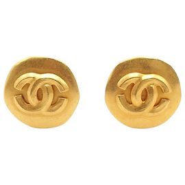 Orecchini a cerchio Chanel CC placcati oro