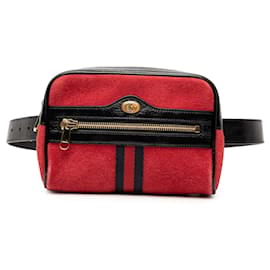 Piccolo borsello cintura Gucci Ophidia in camoscio rosso