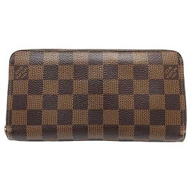 Louis Vuitton Damier Ebene Zippy Long Wallet Braun