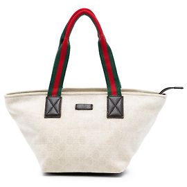 Brown Gucci GG Canvas Web Tote