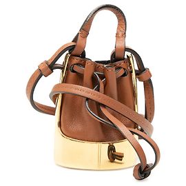 Collana con pendente LOEWE in pelle marrone a forma di borsa Balloon
