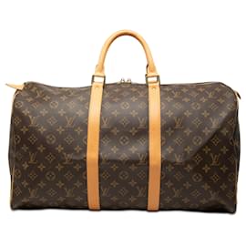 Borsa da viaggio Louis Vuitton Monogram Keepall 50 marrone