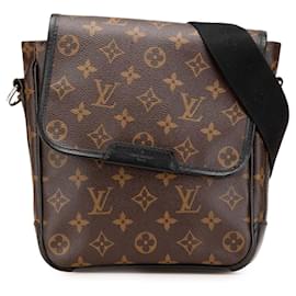 Borsa a tracolla Louis Vuitton Monogram Macassar Bass PM marrone