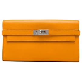 Cartera larga Kelly en Epsom naranja Hermès Carteras largas