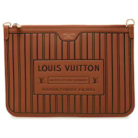 Louis Vuitton Neverfull Inside Out MM Pouch aus braunem Kalbsleder