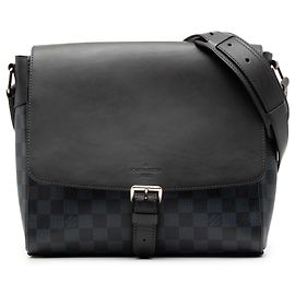 Borsa a tracolla Louis Vuitton Damier Cobalt Newport Messenger PM nera