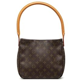 Borsa a tracolla Louis Vuitton Monogram Looping MM marrone