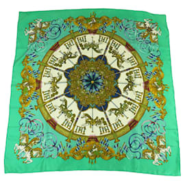 Sciarpa in seta Hermès Luna Park 90 verde