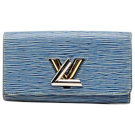 Carteira longa Twist em Epi Denim azul Louis Vuitton