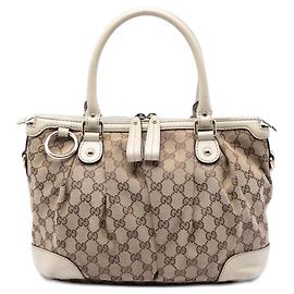Borsa Sukey in tela Gucci GG bianca