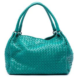 Grüner Bottega Veneta Nappa Intrecciato Parachute Tote