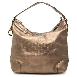 Borsa a tracolla Gucci Metallic Guccissima Heart Bit marrone