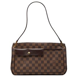 Bolsa de ombro Louis Vuitton Damier Ebene Aubagne marrom