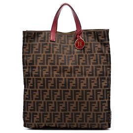 Tote Shopping in tela Zucca marrone Fendi