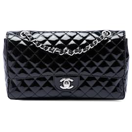 Borsa a tracolla Chanel Medium Quilted Patent Secret Label Nera