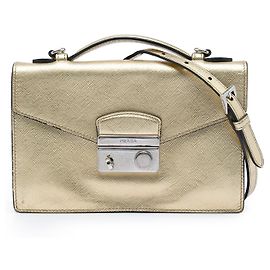 Borsa Prada Saffiano Sound Lock oro