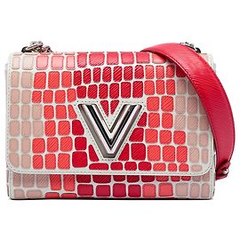 Borsa a tracolla Louis Vuitton Epi Patchwork Twist MM Rosa