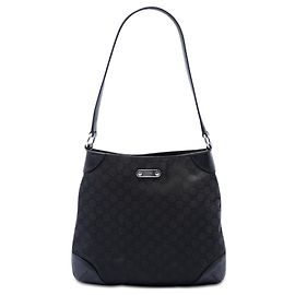 Borsa a tracolla in denim Gucci GG nero