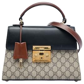 Borsa Gucci Small GG Supreme Padlock beige