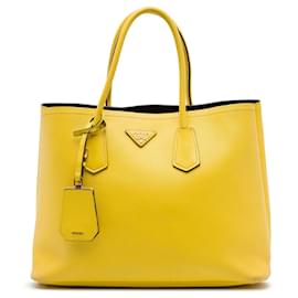 Borsa Double Saffiano Medium gialla Prada