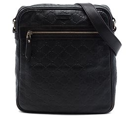 Borsa a tracolla Gucci Guccissima nera