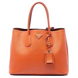 Borsa Prada Medium Saffiano Cuir Double Handle Arancione