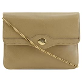Borsa a tracolla in pelle beige Dior con catena